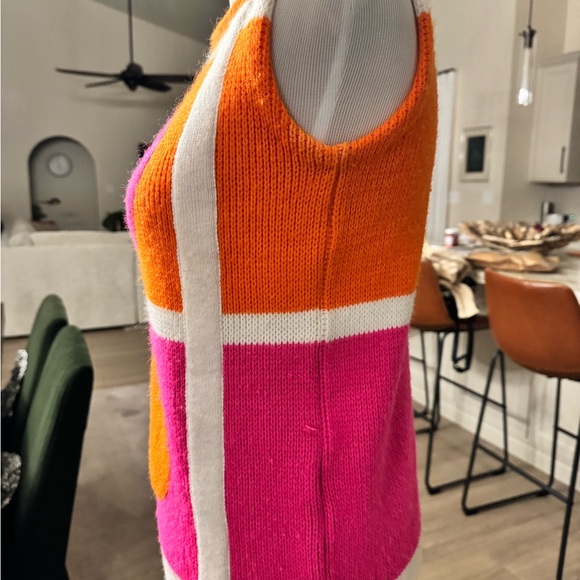 Vintage Orange and Pink Geometric Sweater - Picture 2 of 4